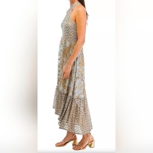Cupio Heather Grey With Gold Sequins Maxi Dress. NWT.
